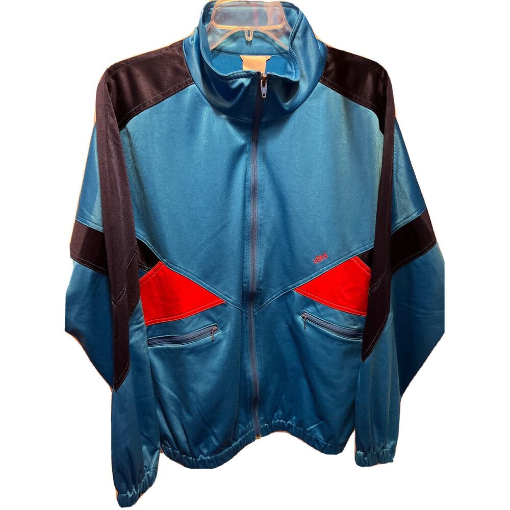 Etirel Vintage Men’s L Blue Long Sleeve Full Zip Polyester Tracksuit Top